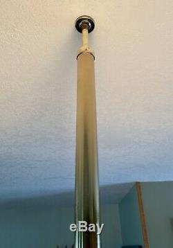 Vtg Tension Pole Lamp Torchiere Torchpole Column Light Pierced Metal Shades MCM