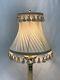 Vtg Victorian Art Deco Boudoir Table Lamp Shade Ivory Tassel Fringe Ruching 12