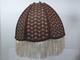 Vtg Victorian Fringed Lamp Shade Art Nouveau Brocade Panels Scalloped Edge
