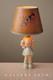 Wow! Kewpie Doll Girl Lamp! Mid Century Sleeping Child 40's 50's Vtg Orig. Shade