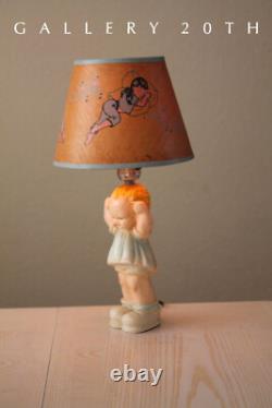 WOW! KEWPIE DOLL GIRL LAMP! MID CENTURY SLEEPING CHILD 40's 50's VTG ORIG. SHADE