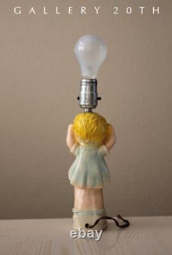 WOW! KEWPIE DOLL GIRL LAMP! MID CENTURY SLEEPING CHILD 40's 50's VTG ORIG. SHADE