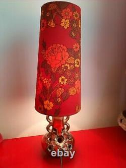 West German Lamp Base And Matching 70s Fabric Lampshade retro mid century 60s