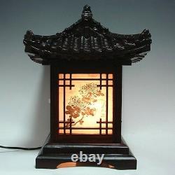 Wood Art Shade Korean House Decorative Lantern Bedside Bedroom Table Lamp Light
