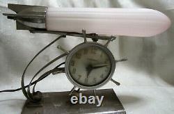 Zeppelin airplane lamp replacement globe 1930 model art deco shade pink glass US