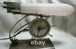 Zeppelin airplane lamp replacement globe 1930 model art deco shade pink glass US